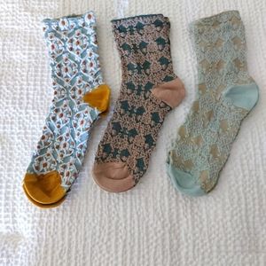 ANTHROPOLOGIE SET OF 3 PAIRS OF SOCKS NWOT